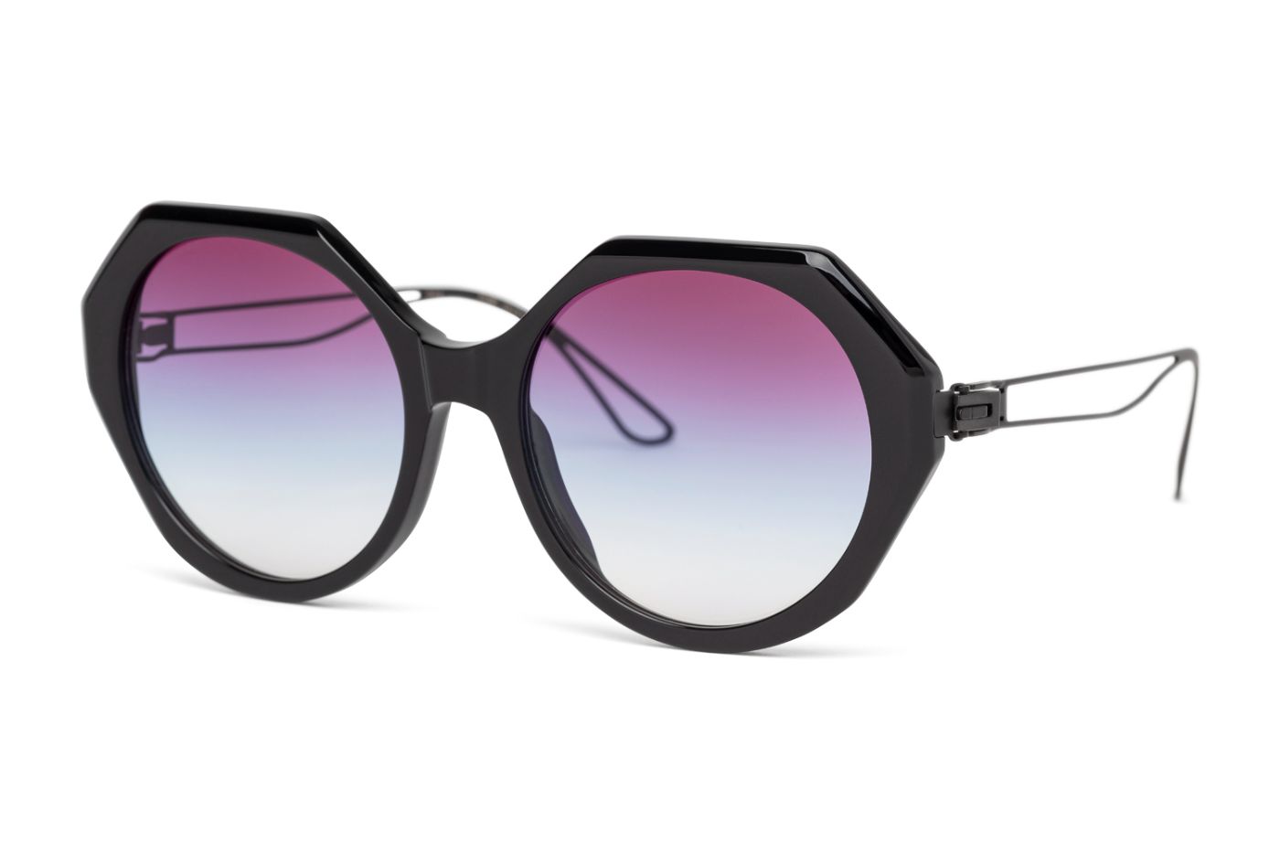 Flores S53 C01 Shiny Black (Purple Blue to Yellow)