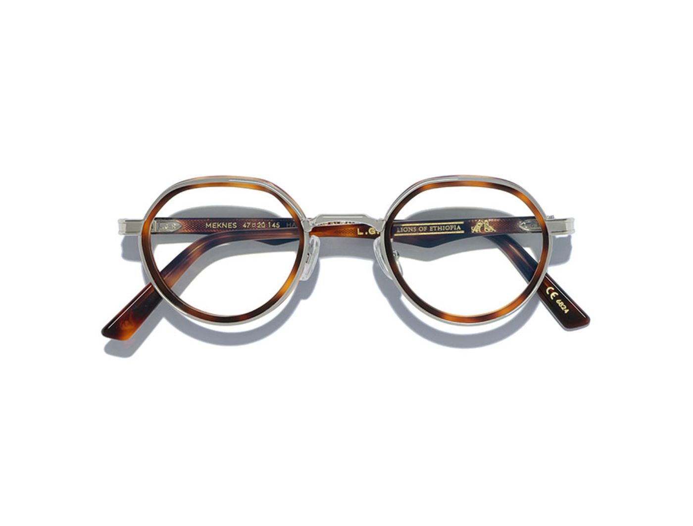 Meknes S46 C39 Silver Havana Maculato Acetate Rim (6824)