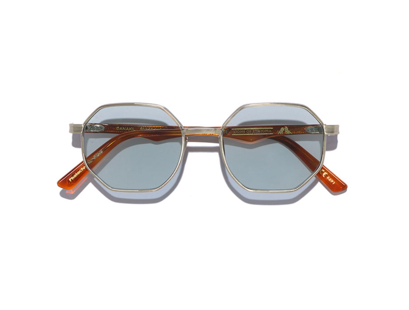 Danakil Sun S50 C02 Silver Antiqued Havana Chiaro (Blue Light Photochromic (Base 2)) (6691)