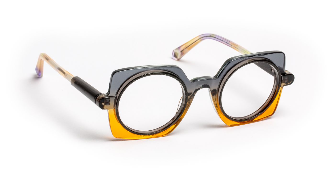 JF1578 C0352 Gradient Gray Honey/Black Glitter/Gold Pearly