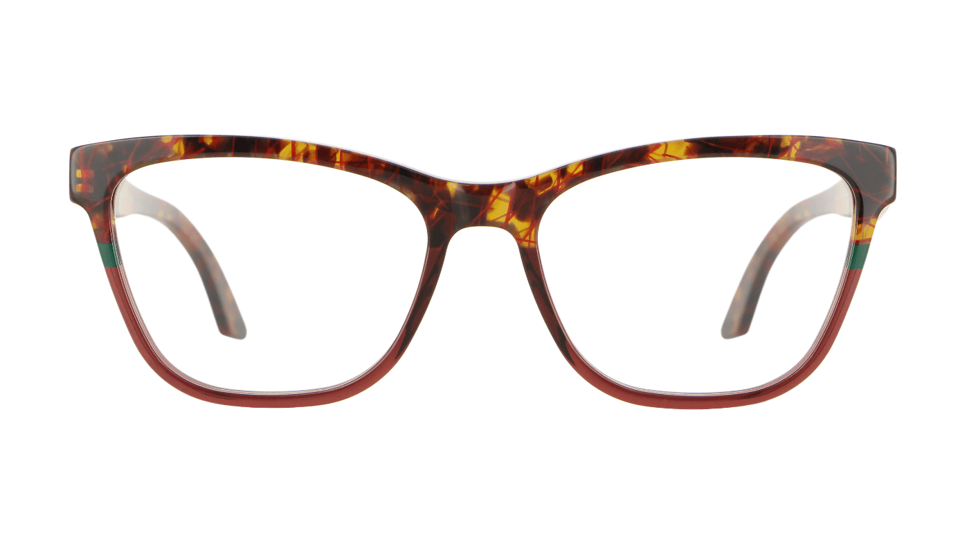 V1684 A892 Tangram Havana-Red/Solid Green/Transparent Red