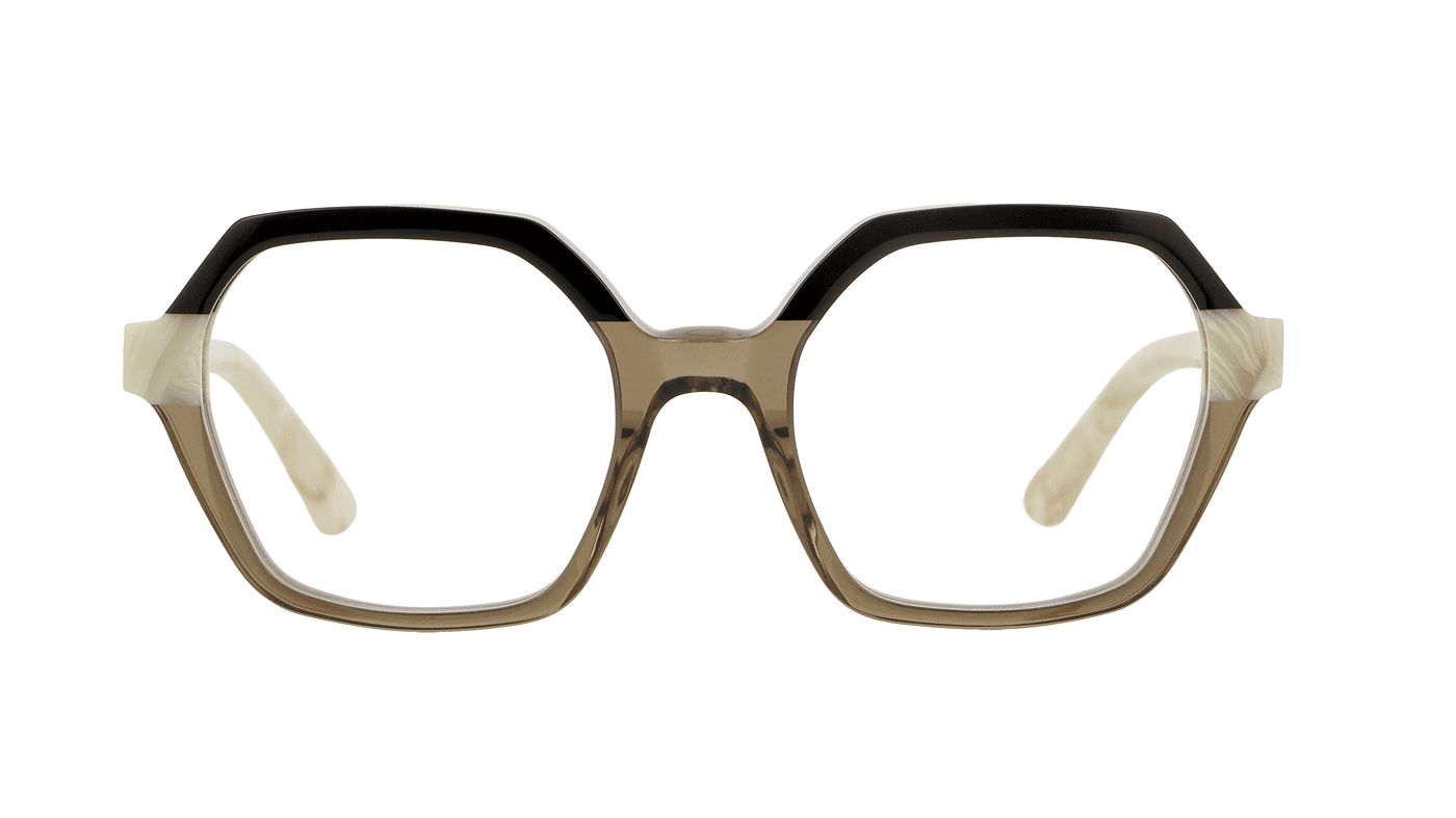 V3159 A106 Black/White Horn/Transparent Brown