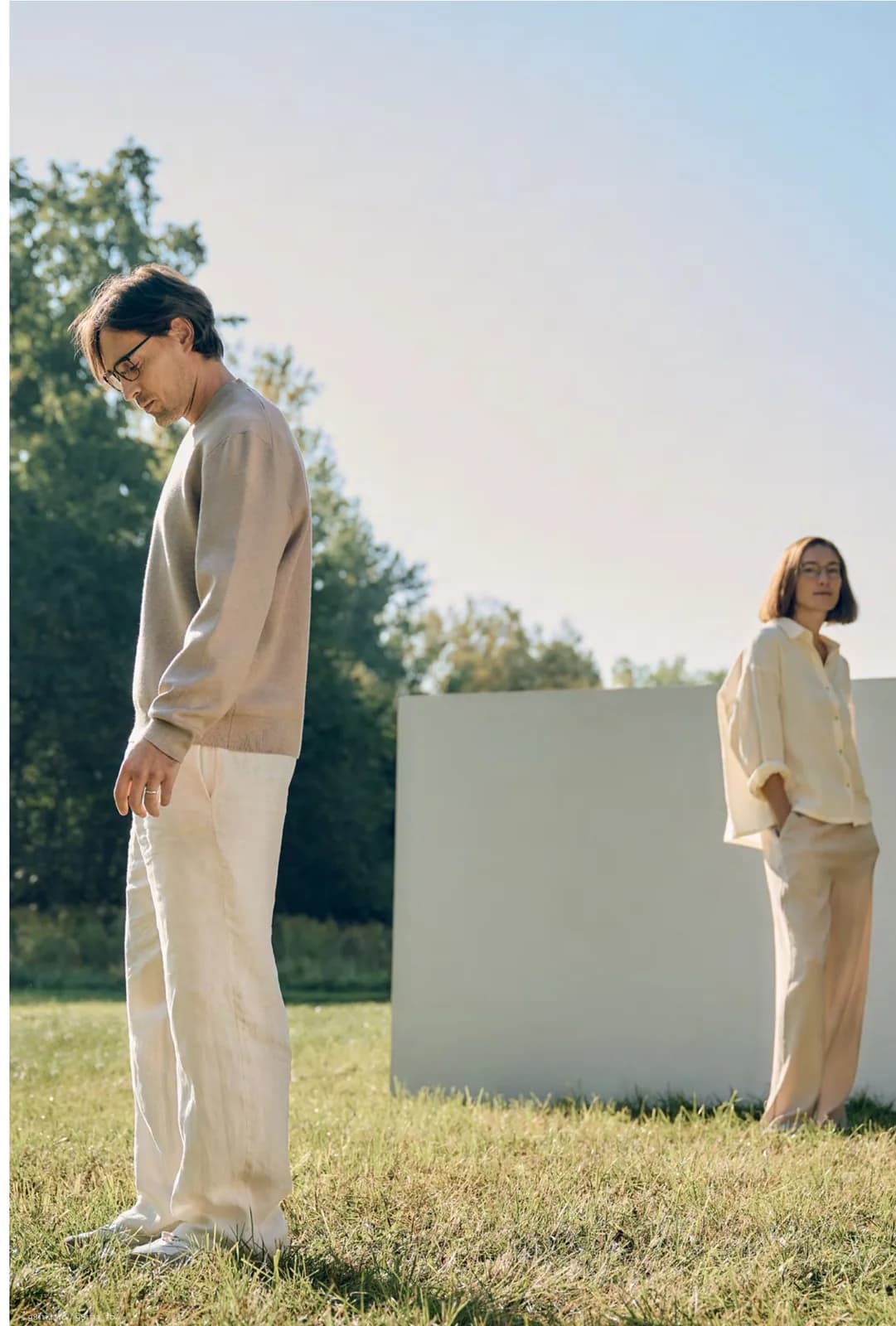 Jos. Eschenbach SS26 optical campaign image with two models in a field