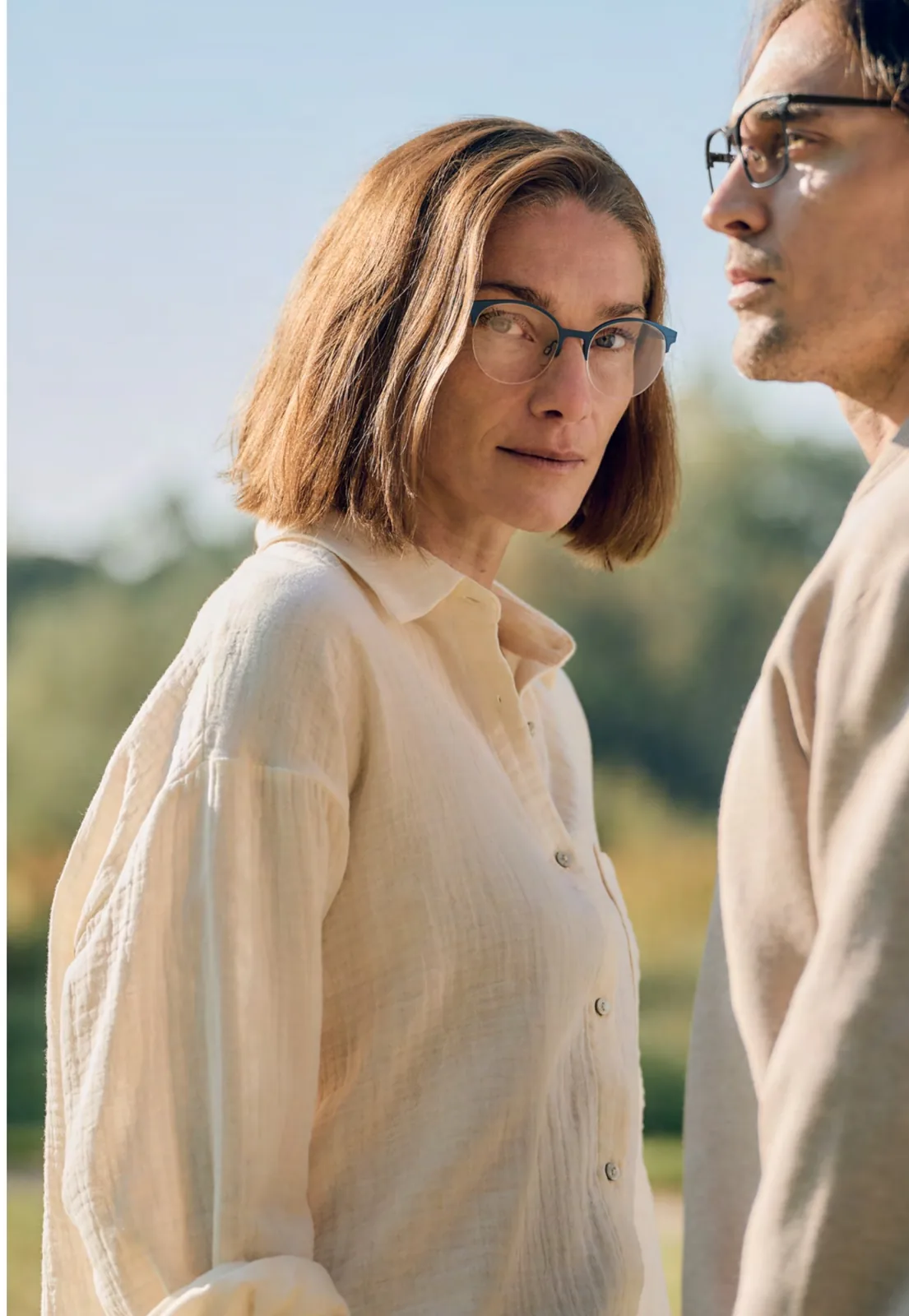 Jos. Eschenbach SS26 optical campaign image with two models outdoors