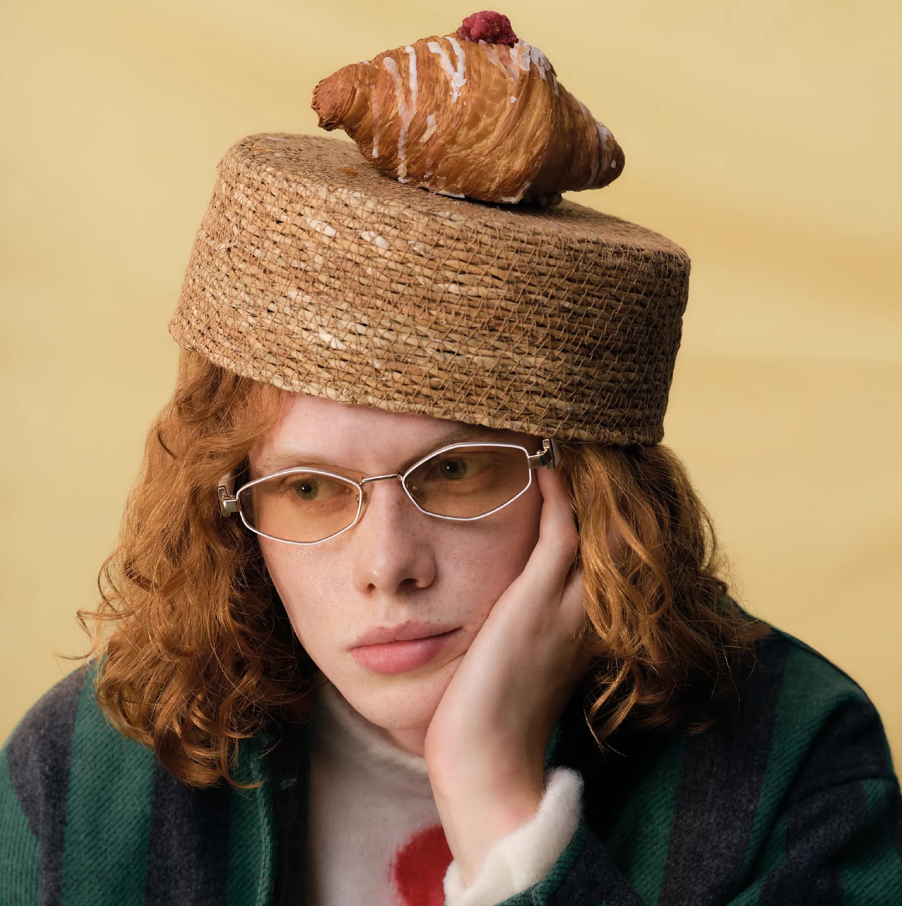 Woodys Unique Bakery SS26 optical campaign portrait with warm styling