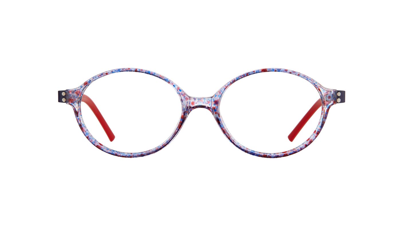 03871.44.W10 Transparent Blue/Red Dots