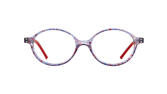 03871.44.W10 Transparent Blue/Red Dots