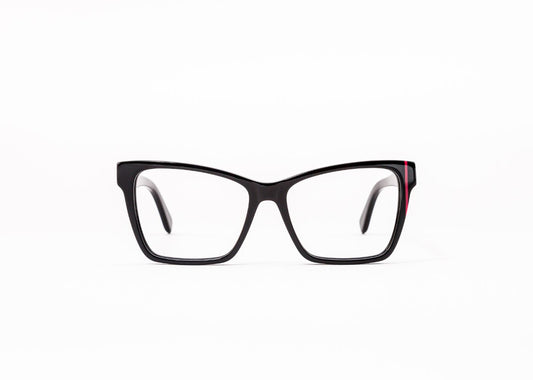 Procida C01 Black & Solid Fluo Pink, Red Line