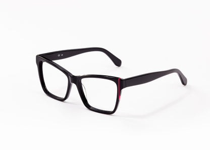 Procida C01 Black & Solid Fluo Pink, Red Line