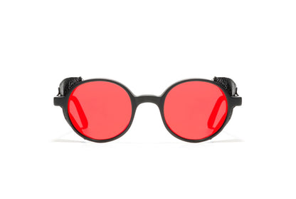 Reunion Flap S48 C22 (RED) Black Matt/Black Leather Flap (Flat Red Mirror) (5354)