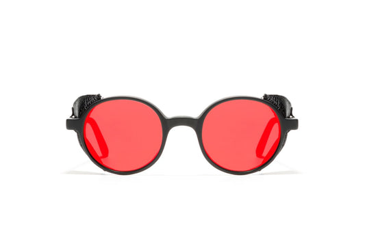 Reunion Flap S48 C22 (RED) Black Matt/Black Leather Flap (Flat Red Mirror) (5354)