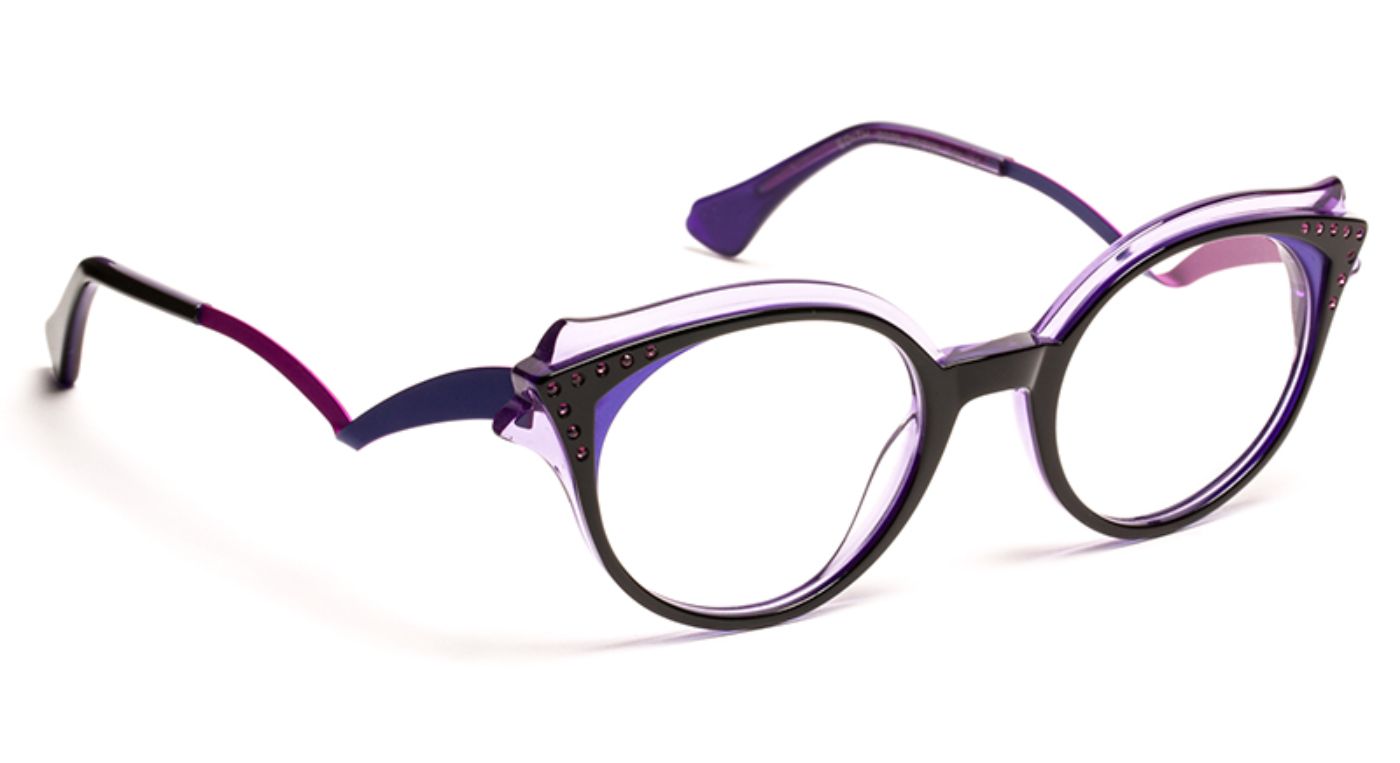 Edith C0070 Black/Purple Rhinestones