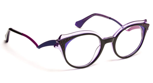 Edith C0070 Black/Purple Rhinestones