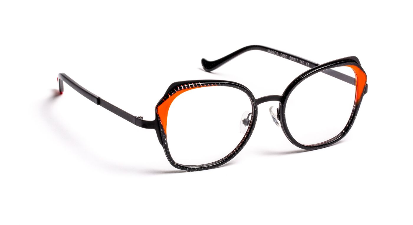 Magda C0060 Black/Orange/Black Satin