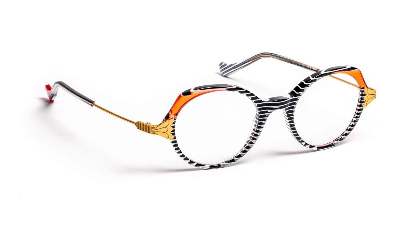 Margot C0030 Black Striped White/Red/Satin Gold