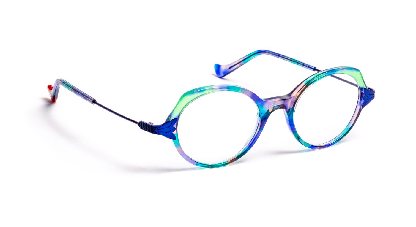 Margot C2040 Blue/Green/Blue Satin