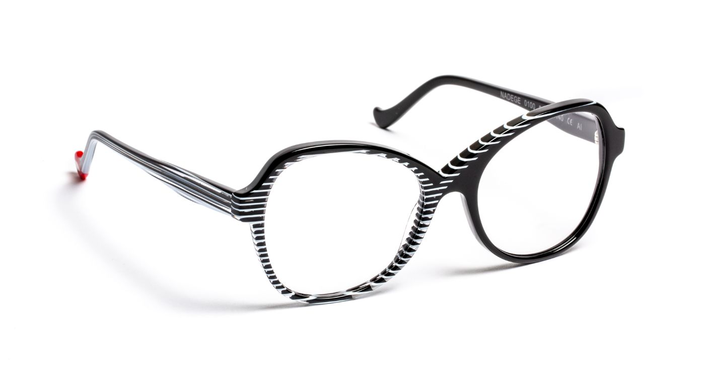 Nadege C0100 Striped White/Black