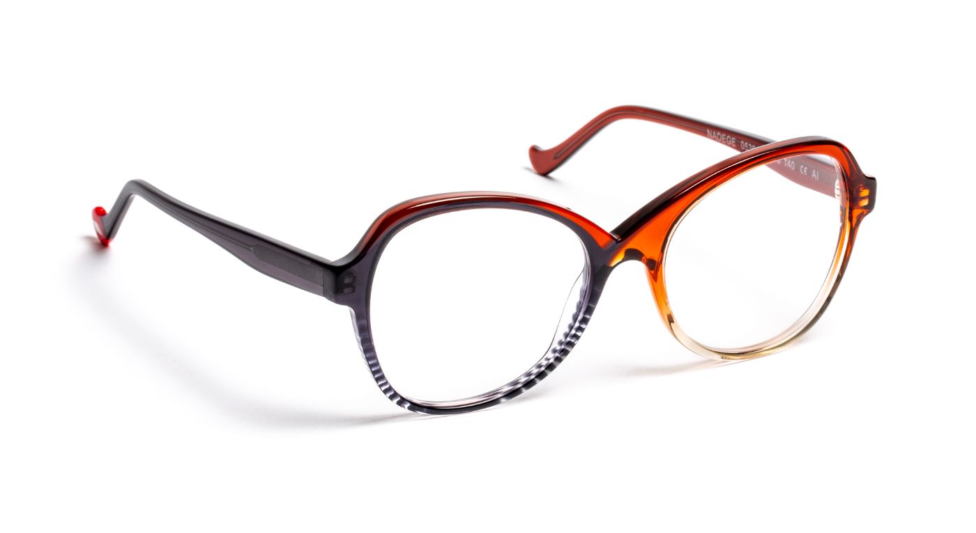 Nadege C0530 Striped Black/Gradient Red