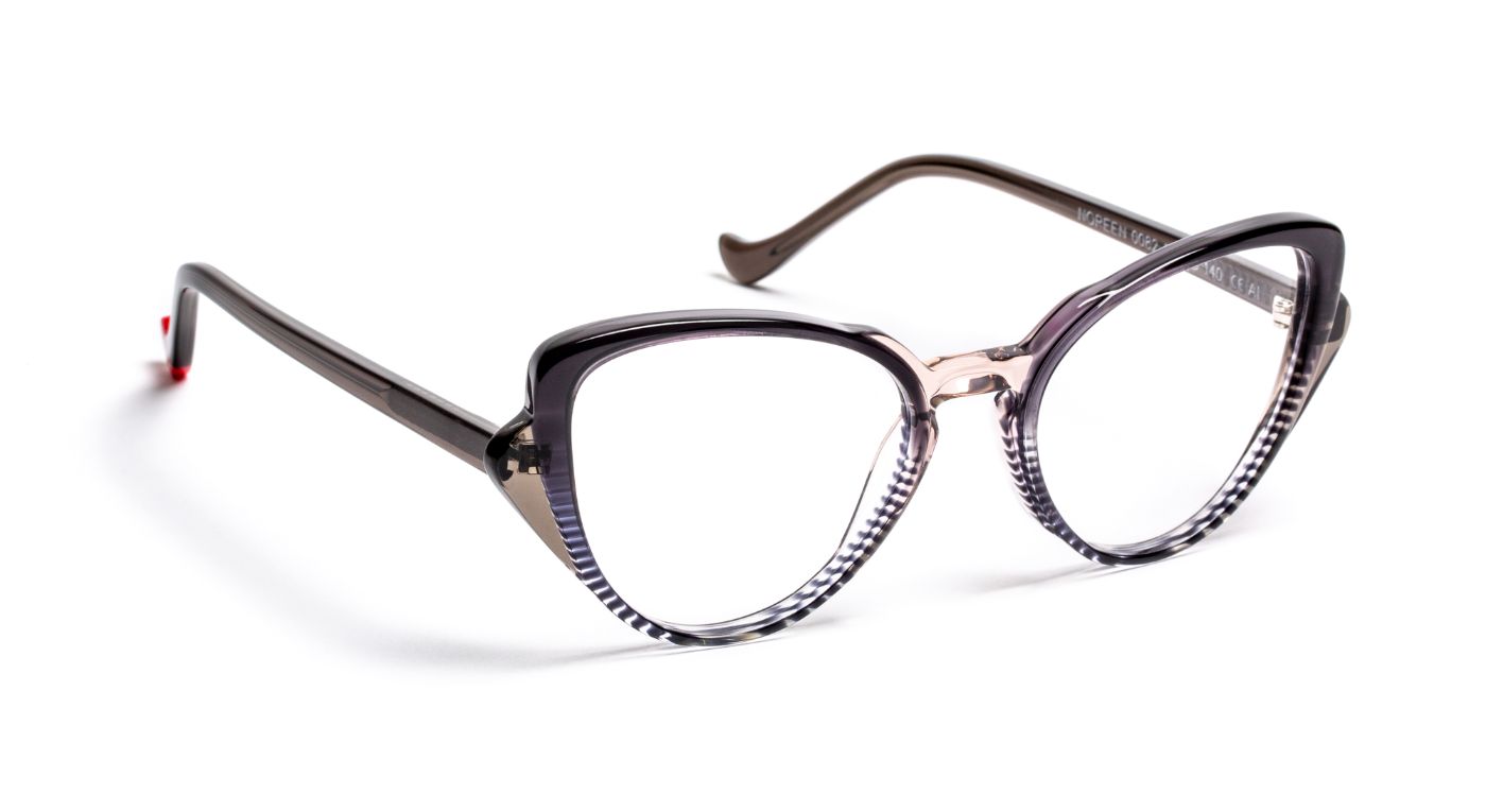 Noreen C0082 Black Striped/Pink Gradient