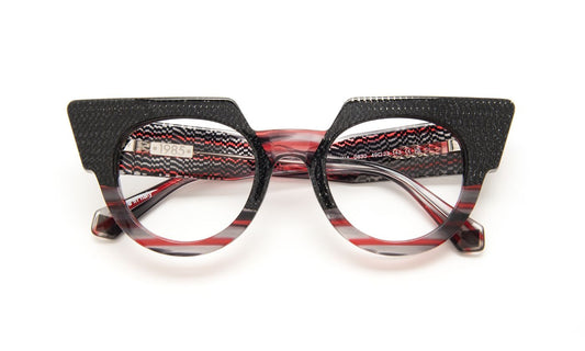 Carolina C0830 Black Geometrique/Red Striped