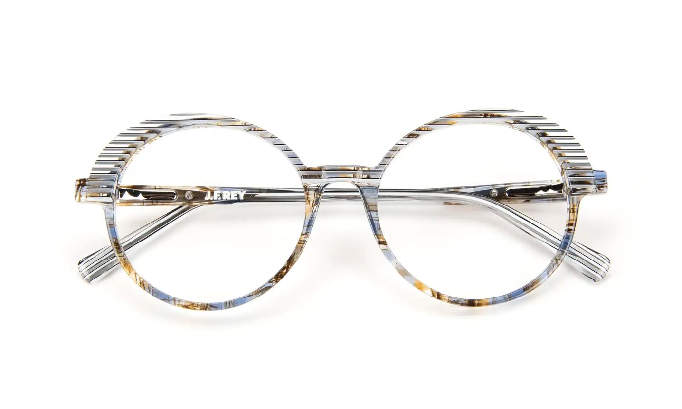 JF1528 C1090 Blue Tortoiseshell/Striped Black White