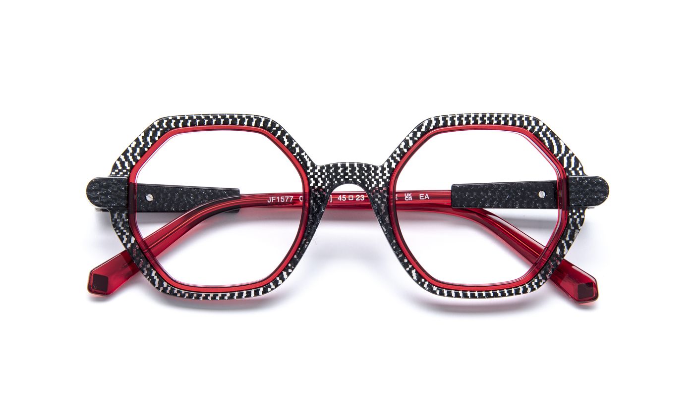 JF1577 C0530 Black Glitter/Red