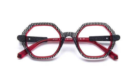 JF1577 C0530 Black Glitter/Red