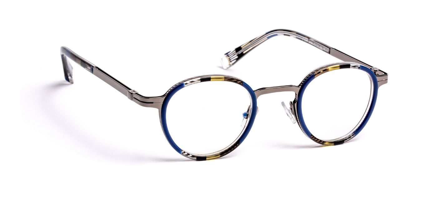 JF2677 C2405 Striped Blue Brown/Gunmetal Shiny