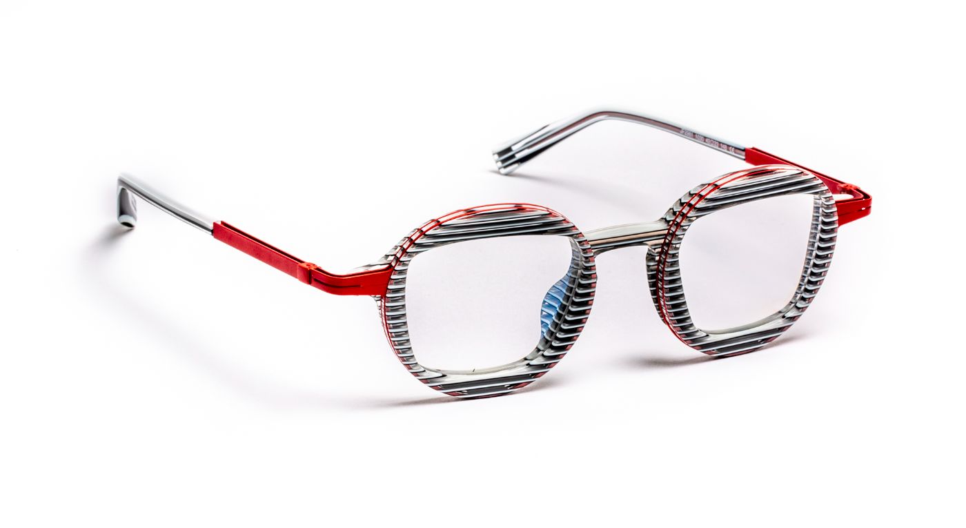 JF2981 C1030 White Black Striped/Red Satin