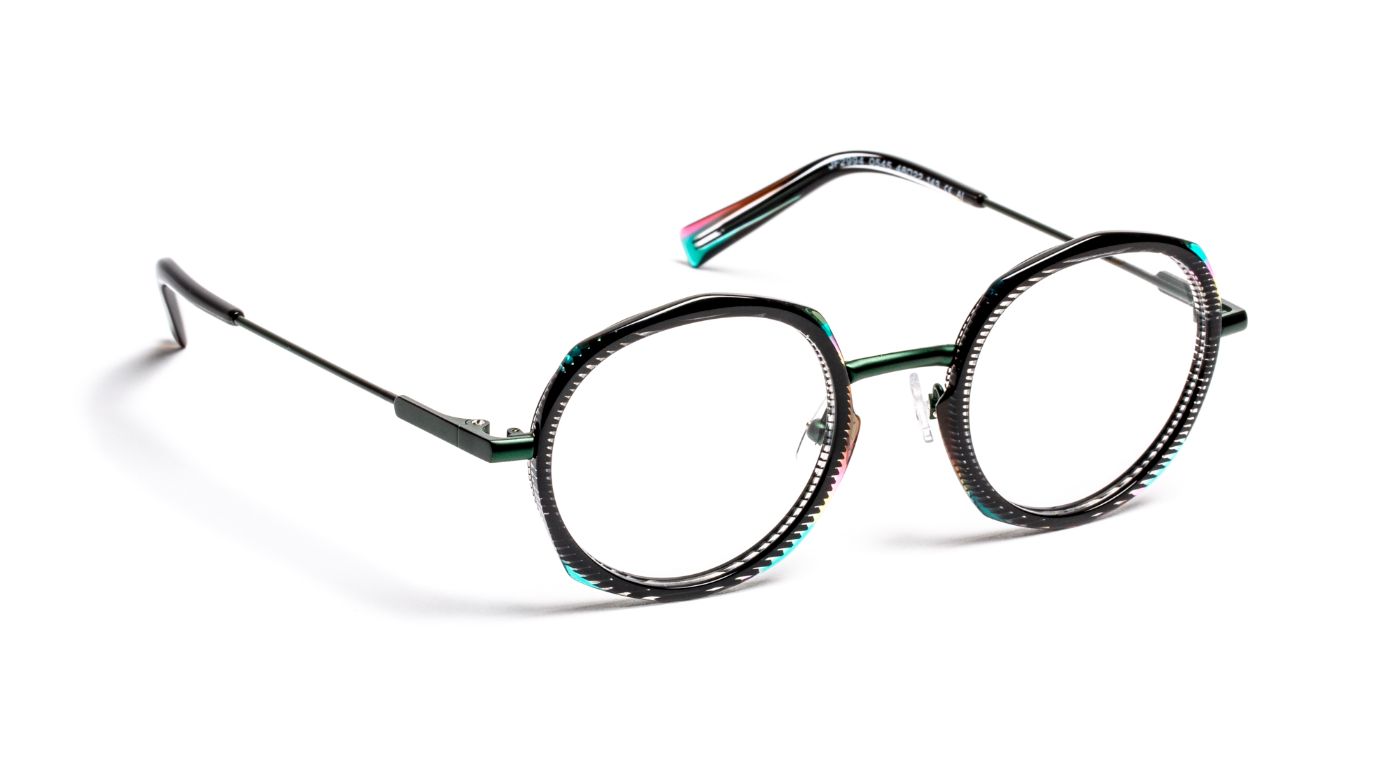 JF2994 C0545 Striped Black/Tortoiseshell Green