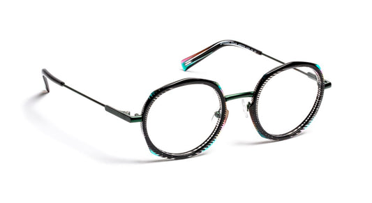 JF2994 C0545 Striped Black/Tortoiseshell Green