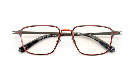 JF3023 C0930 Gunmetal Satin/Red
