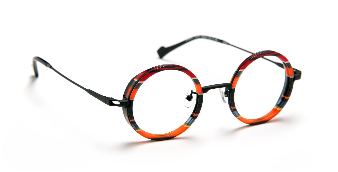 JF3025 C0032 Red Orange Striped/Black/Black Vn