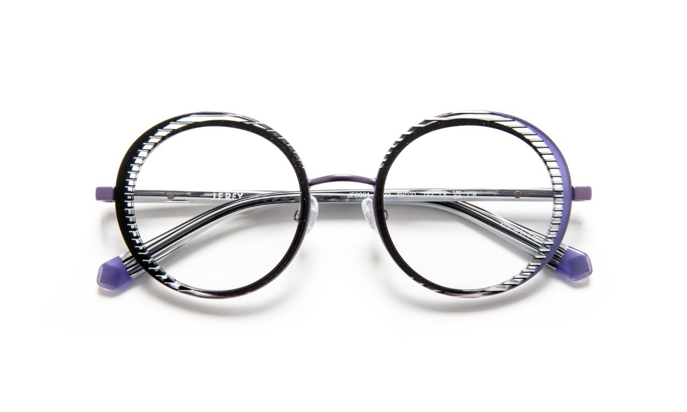 JF3061 C0823 Black Glitter/Striped/Purple