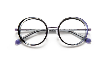 JF3061 C0823 Black Glitter/Striped/Purple