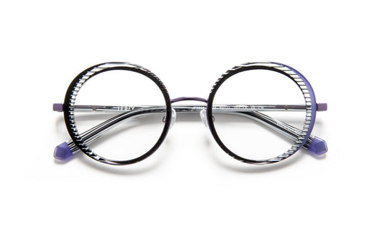 JF3061 C0823 Black Glitter/Striped/Purple