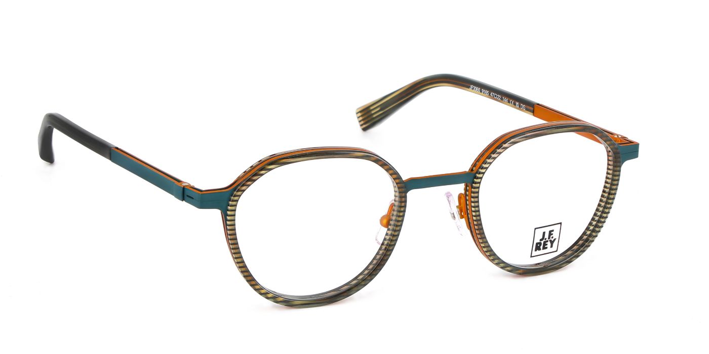 JF3066 C9165 Striped Brown/Blue Peacock/Orange