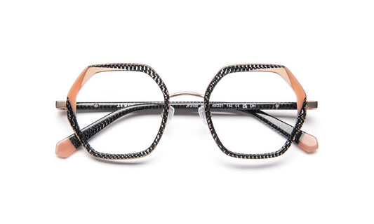 JF3102 C0083 Black Glitter/Orange/Rose Gold