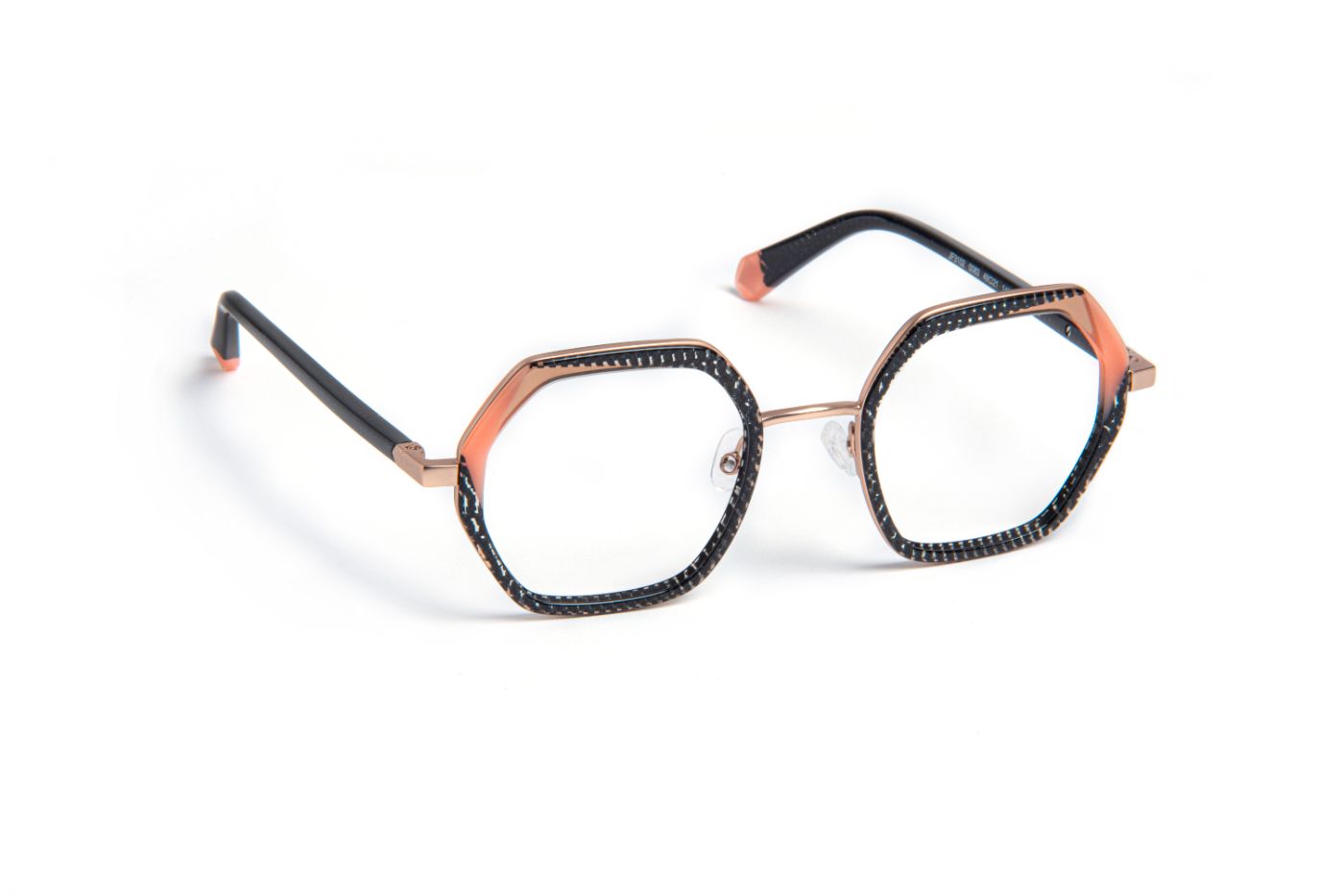 JF3102 C0083 Black Glitter/Orange/Rose Gold