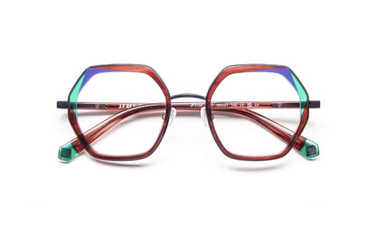 JF3102 C3641 Horn Burgundy/Green/Blue