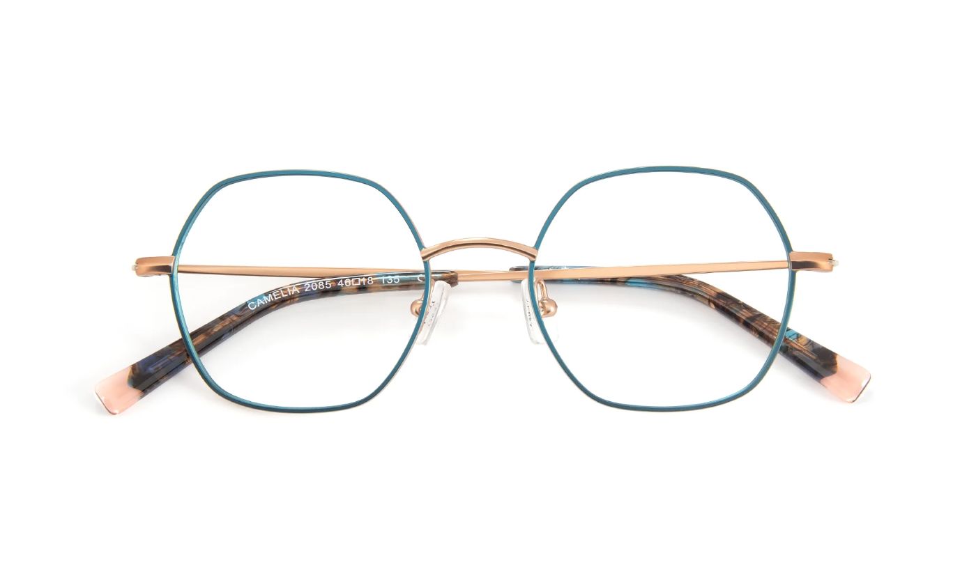 Camelia C2085 Blue/Rose Gold Satin