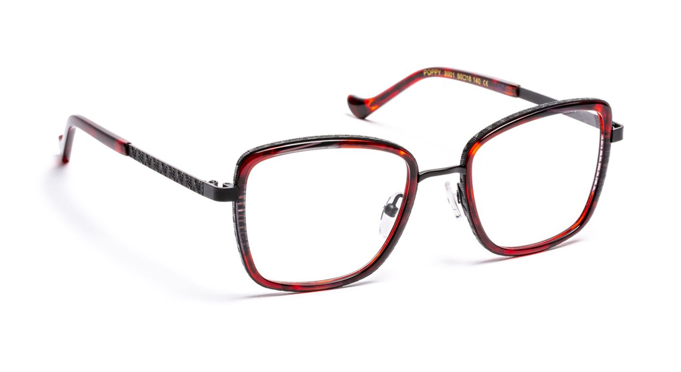 Poppy C3001 Red/Black Satin