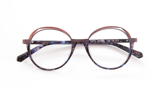 PA097 C2979 Blue Tortoiseshell/Plum/Nude