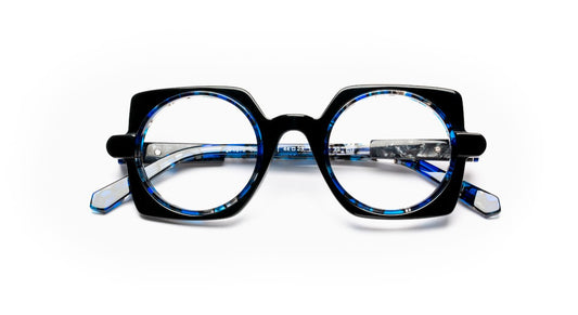 JF1578 C0828 Black White Vegetal/Blue Tortoiseshell