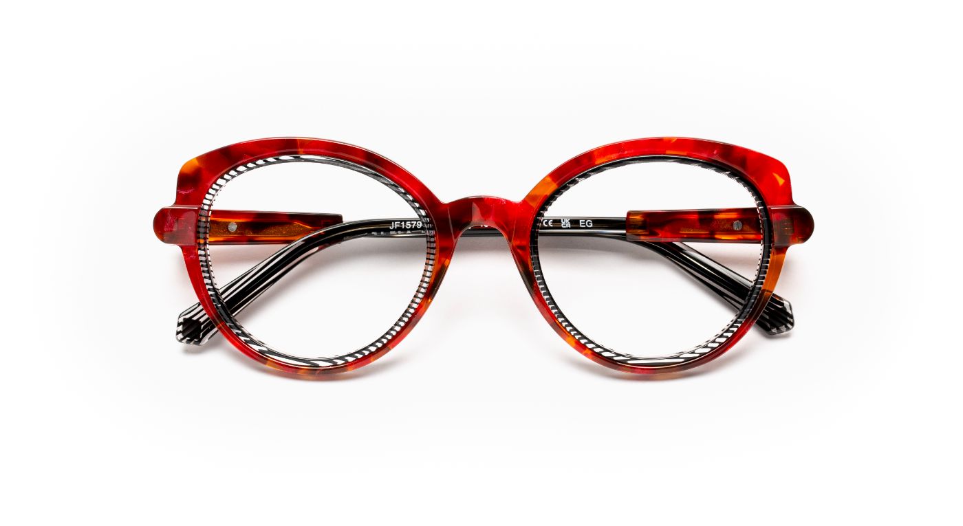 JF1579 C3608 Tortoiseshell Burgundy/Striped Black