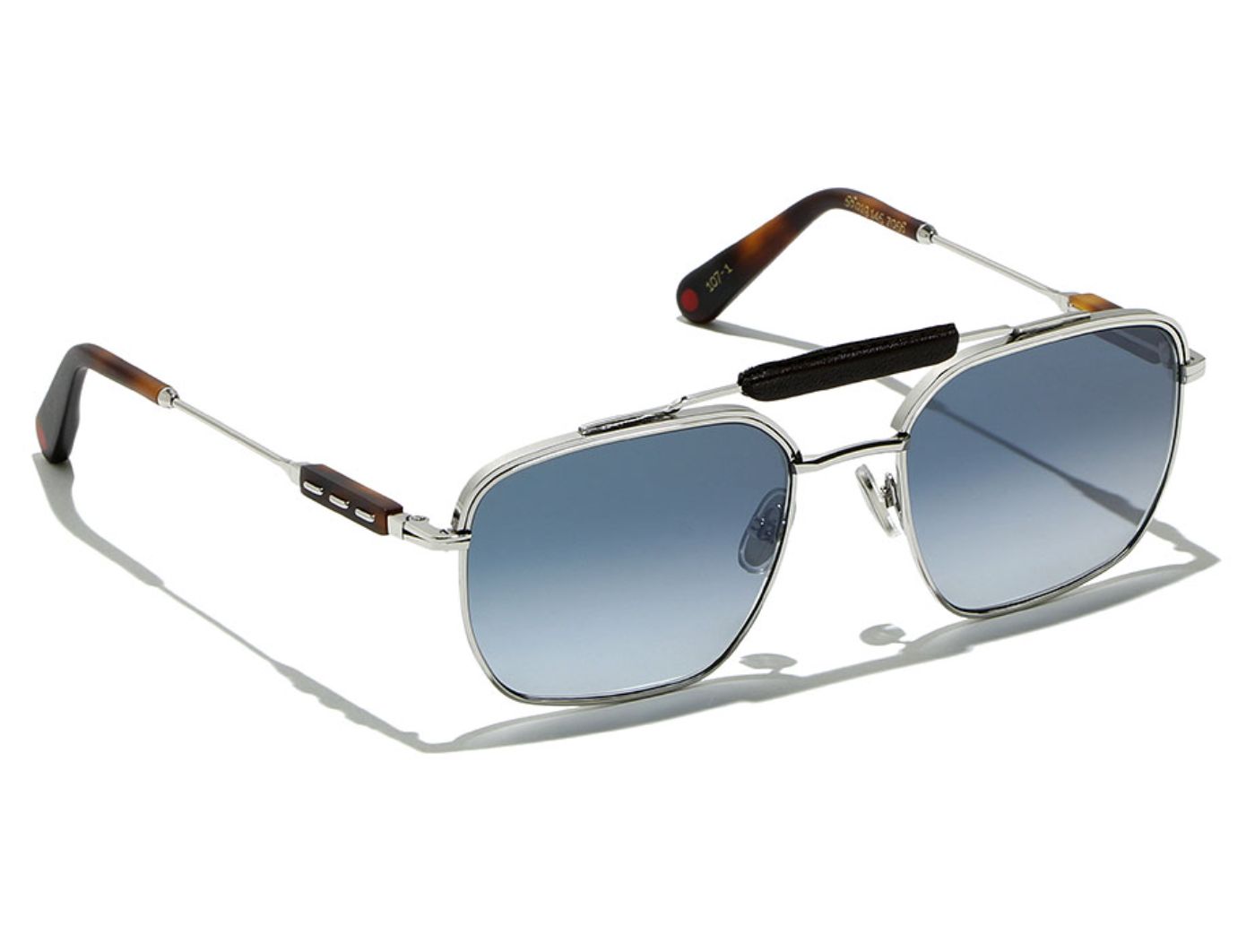 L.G.R X Kiton | Concept Aviator 107 Shiny Silver, Tobacco, Tortoiseshell (Blue Gradient PH) (7056)