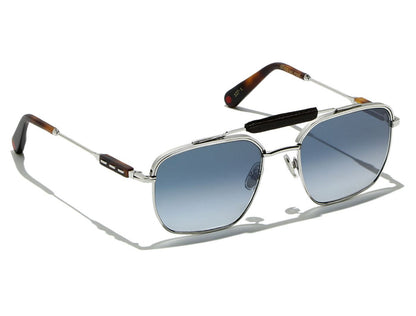 L.G.R X Kiton | Concept Aviator 107 Shiny Silver, Tobacco, Tortoiseshell (Blue Gradient PH) (7056)