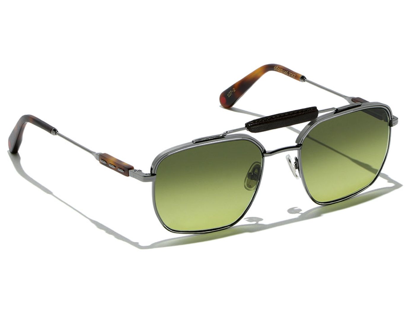 L.G.R X Kiton | Concept Aviator 107 Gunmetal, Tobacco, Tortoiseshell (Green Gradient PH) (7057)